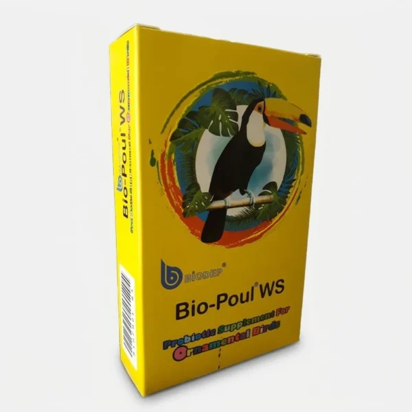 پودر پروبیوتیک پرندگان زینتی بیودپ مدل Biodap Bio-Poul WS Probiotic Powder بسته ۱۵ عددی
