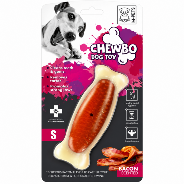 اسباب بازی جویدنی استخوان سگ با طعم بیکن Dog Chew Bone Toy Bacon Flavor Size Small سایز اسمال