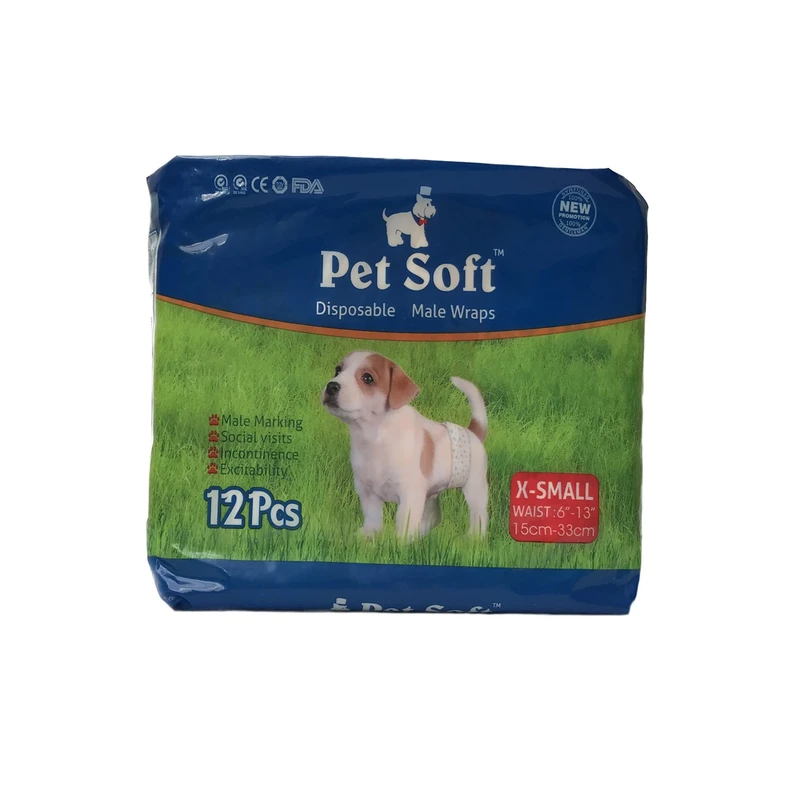 2570540 پوشک بهداشتی سگ نر پت سافت Pet Soft Male Dog Diapers بسته ۱۲ عددی سایز XS - Image 1