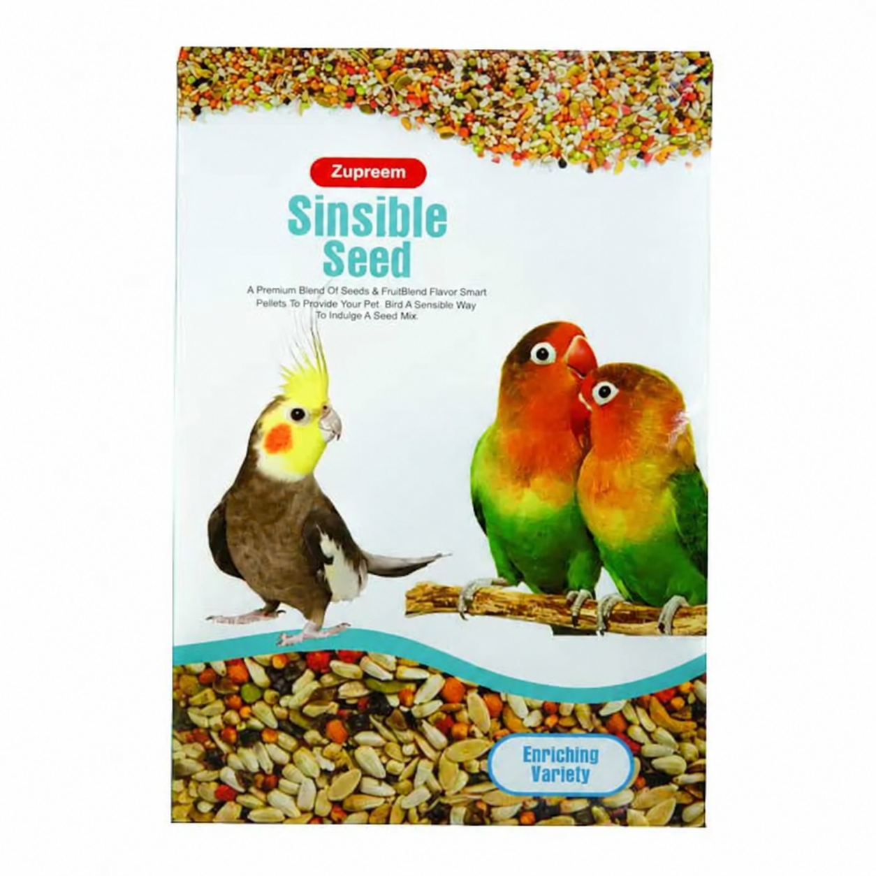 32945f3b-8a2b-4950-8bfc-cec200f73d31 غذای آجیلی طوطیسانان زوپریم مدل ZuPreem Sensible Seed Bird Food وزن 700گرم - Image 1