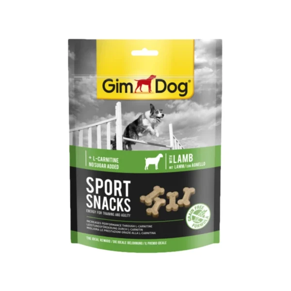 تشویقی اسنک ورزشی سگ جیم‌داگ با طعم گوشت بره GimDog Sport Snacks with Lamb وزن 150 گرم