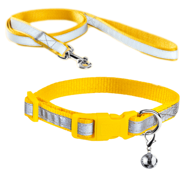 قلاده گردنی تسمه ای سگ نیناپت مدل شبرنگ همراه با لید سایز 1 Ninapet Dog Collar