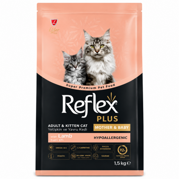 غذای خشک گربه مادر و بچه رفلکس پلاس با طعم بره Reflex Plus Mother & Baby Lamb وزن ۱.۵ کیلوگرم