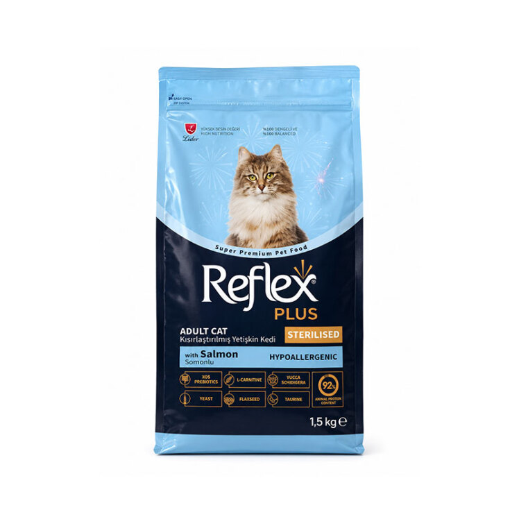 b7ee30ff47af459aaecdbf7ef3d076eb.w_748,h_90,r_k غذای خشک گربه عقیم شده رفلکس پلاس با طعم سالمون Reflex Plus Sterilised Salmon Hypoallergenic وزن ۱.۵ کیلوگرم - Image 1