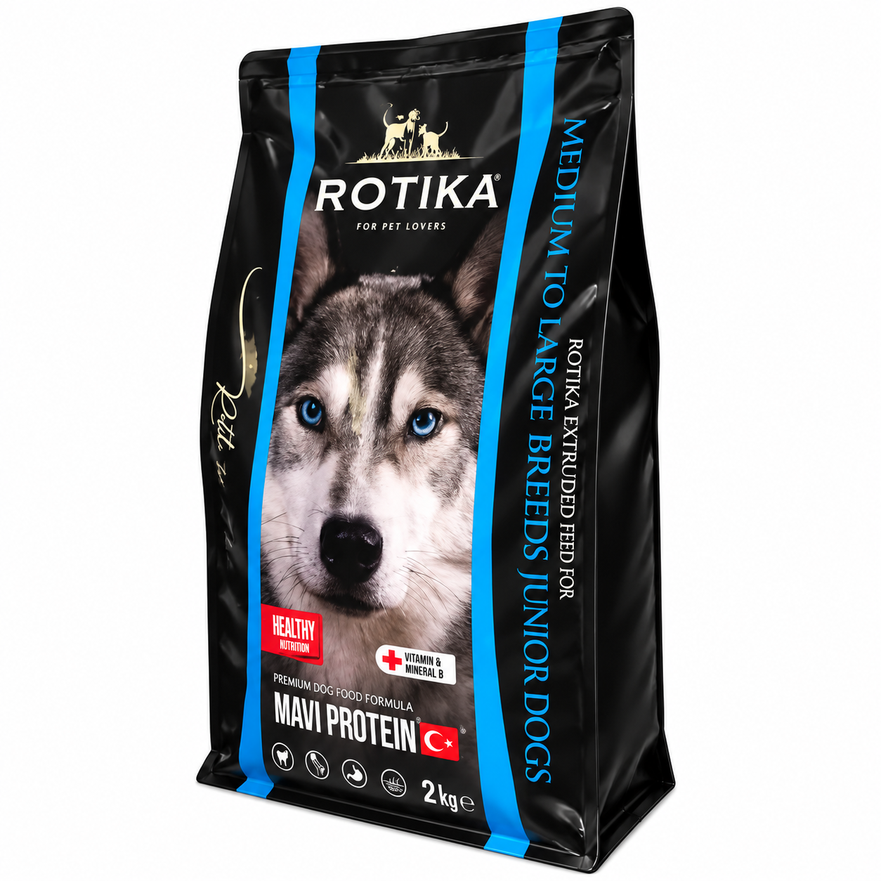 be97efff-d950-460f-badb-3240a09ff5a8 غذای خشک سگ جوان نژاد متوسط و بزرگ روتیکا Rotika Medium to Large Breeds Junior Dogs وزن ۲ کیلوگرم - Image 1