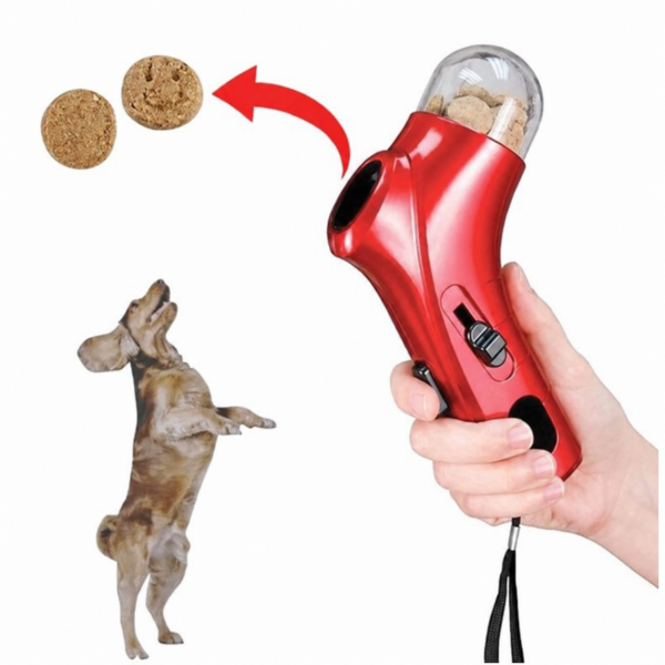 اسباب بازی تفنگ شوتر تشویقی پرتاب‌کننده مخصوص سگ و گربه سایز بزرگ Large Pet Treat Shooter Toy