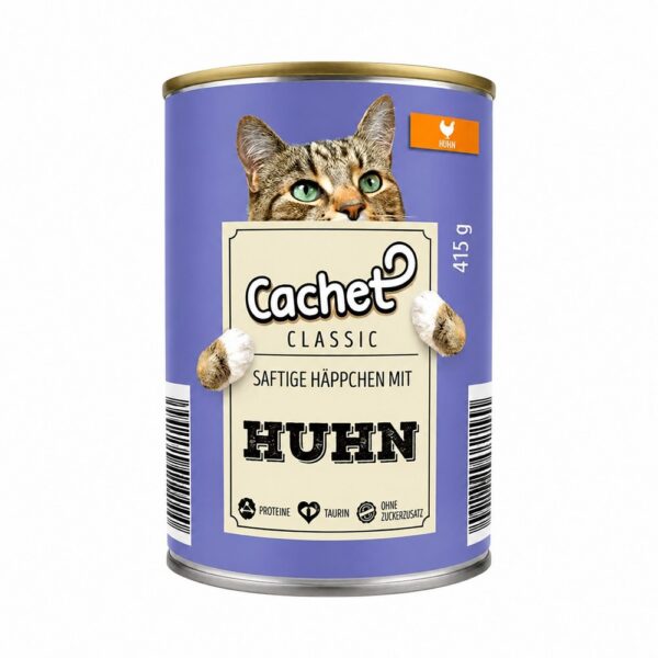 کنسرو غذای گربه کچت با طعم مرغ Cachet Cat Canned Food With Chicken وزن 415 گرم
