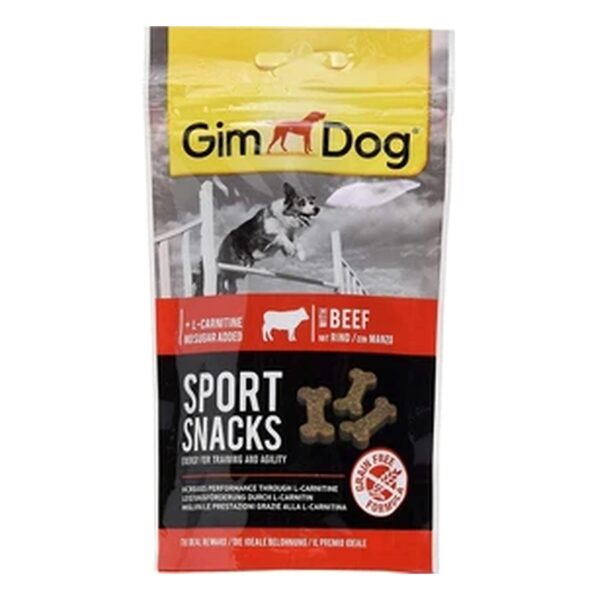 تشویقی اسنک ورزشی سگ جیم‌داگ با طعم گوشت گاو GimDog Sport Snacks Beef Flavour وزن 150 گرم