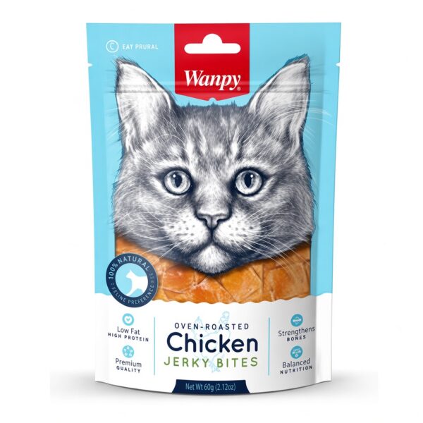 تشویقی گربه ونپی با طعم مرغ Wanpy Chicken Crispy Jerky Bites وزن 80 گرم