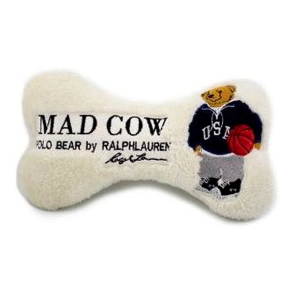 اسباب بازی سگ مدکو مدل استخوان طرح تدی پولو Mad Cow Teddy Polo Bone Dog Toy