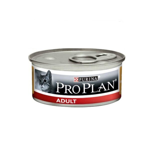 کنسرو غذای گربه بالغ پروپلن با طعم گوشت مرغ Pro Plan Adult Cat Food With Chicken وزن ۸۵ گرم