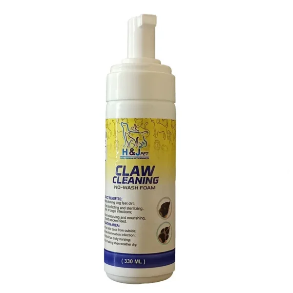 فوم شستشوی کف دست و پا سگ و گربه اچ اند جی H&j Claw Cleaning Wash Foam حجم 330 میلی لیتر
