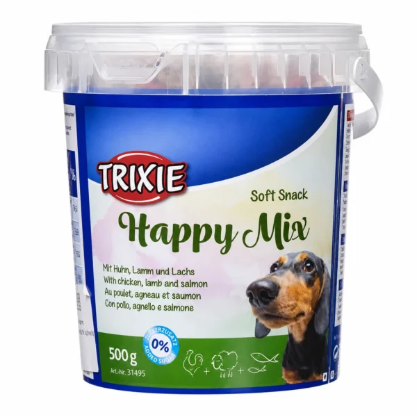 تشویقی سطلی سگ تریکسی مدل Trixie Soft Snack Happy Mix وزن 500 گرم