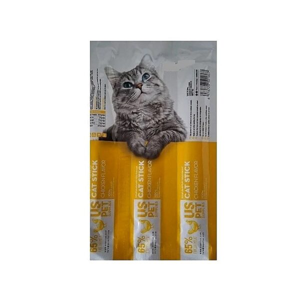 تشویقی گربه یو اس پت مدل مدادی با طعم مرغ USPET Chicken Stick Cat Treat وزن ۶۰ گرم