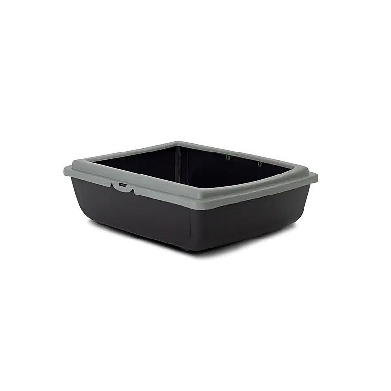 uspet_juliet_cat_toilet_gray_woocommerce ظرف خاک لبهدار گربه یو اس پت مدل جولیت USPET Juliet Edged Cat Toilet - Image 1