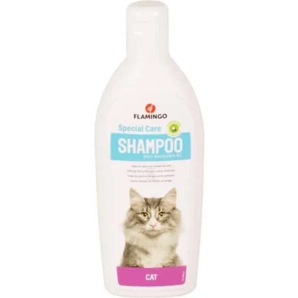 شامپو گربه فلامینگو با عصاره ماکادمیا Flamingo Cat Shampoo With Oil Macadamia Extera حجم 300 میلی لیتر
