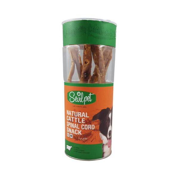تشویقی طبیعی سگ مدل نخاع بره سویل پت Sevilpet Natural Cattle Spinal Cord Snack وزن 100 گرم