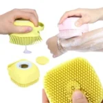 لیف حمام سیلیکونی دارای مخزن شامپو مخصوص سگ و گربه Pet Shower Brush Silicone Bath Brush - Image 2