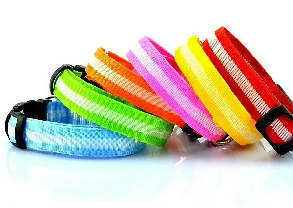 قلاده گردنی سگ شبرنگ مدل چراغ دار سایز کوچک Candofly Nylon LED Dog Collar