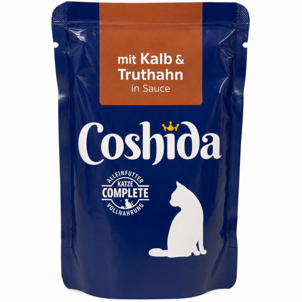 پوچ گربه کوشیدا طعم گوساله و بوقلمون در سس Coshida Beef and turkey وزن 100 گرم