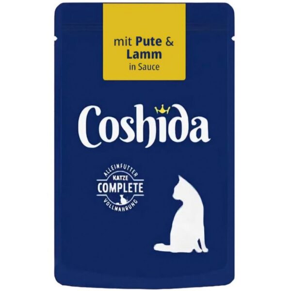 پوچ گربه کوشیدا طعم بره و بوقلمون در سس Coshida Lamb & Turkey in Sauce وزن 100 گرم