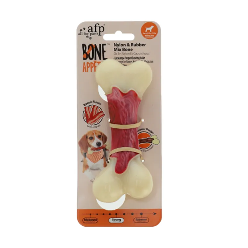 u1eiz2lz-original اسباب بازی جویدنی سگ AFP مدل Super Nylon Bone با طعم گوشت گاو سایز مدیوم - Image 1