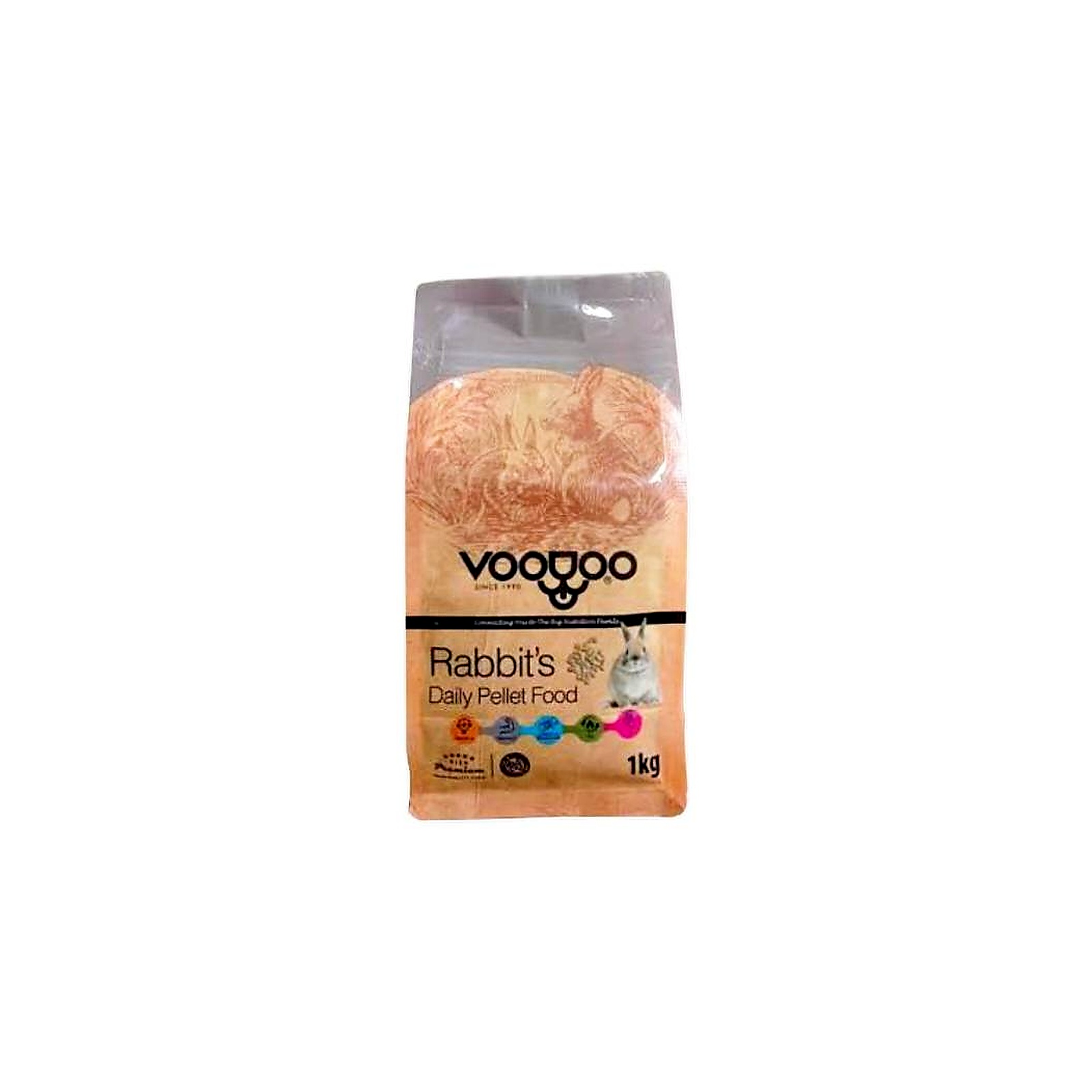 خوراک پلت شده خرگوش بالغ وودو VooDoo Adult Rabbit Pellets وزن 1 کیلوگرم - Image 1