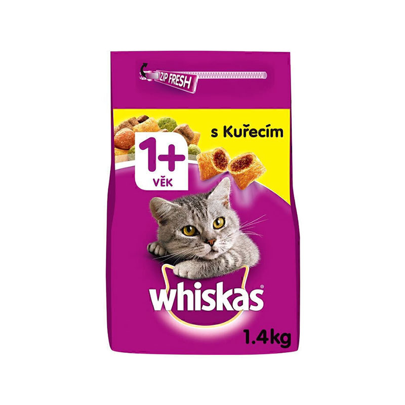 025bd6b3099242de8de83abd2a2ba8f4 غذای خشک گربه ویسکاس با طعم مرغ Whiskas Dry Cat Food Chicken وزن ۱.۴ کیلوگرم - Image 1