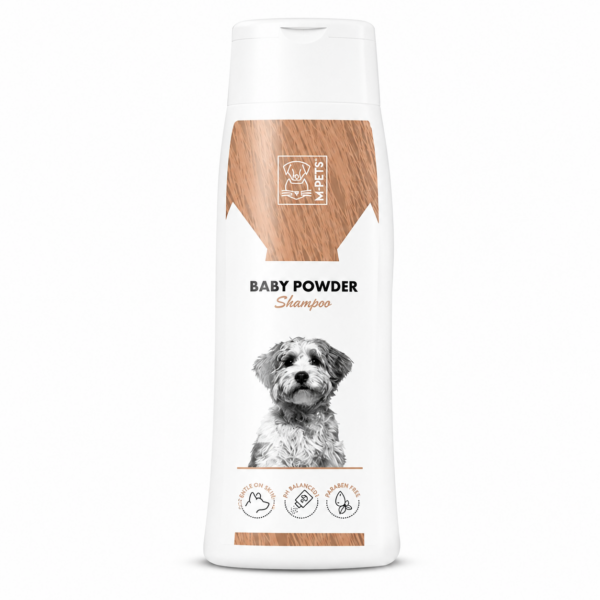 شامپو سگ ام پتس با رایحه پودر بچه M-PETS Baby Powder Shampoo حجم 250 میلی لیتر
