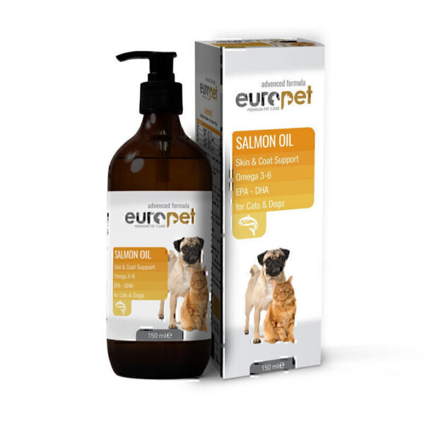 روغن ماهی سگ و گربه یوروپت Europet ‌‌Salmon Oil حجم 150 میلی لیتر