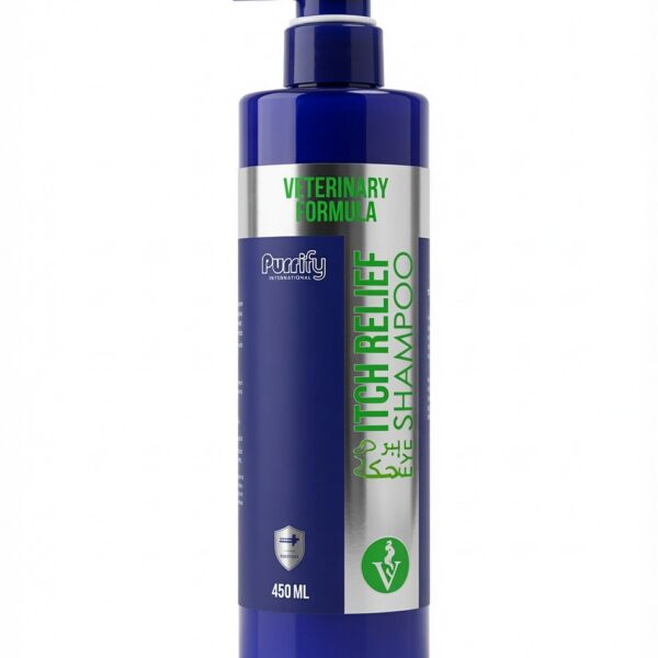 شامپو ضد خارش حیوانات پوریفای Purrify Veterinary Formula Itch Relief Shampoo حجم 450 میلی لیتر
