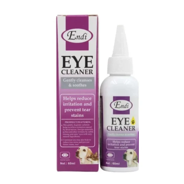 قطره تمیز کننده و ضد عفونی کننده چشم حیوانات اندی Endi Pet Eye Cleanner حجم 60 میلی لیتر