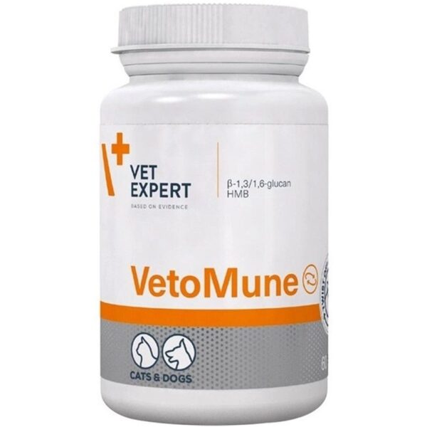 مکمل تقویت سیستم ایمنی سگ و گربه وت اکسپرت Vetomune Vet Expert Vetomune For Dogs And Cats بسته 60 عددی
