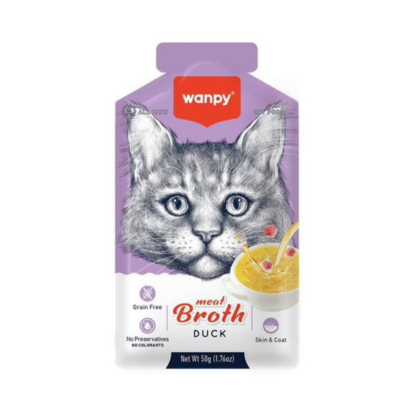 سوپ گربه ونپی با طعم اردک Wanpy Cat Meat Broth With Duck وزن 50 گرم