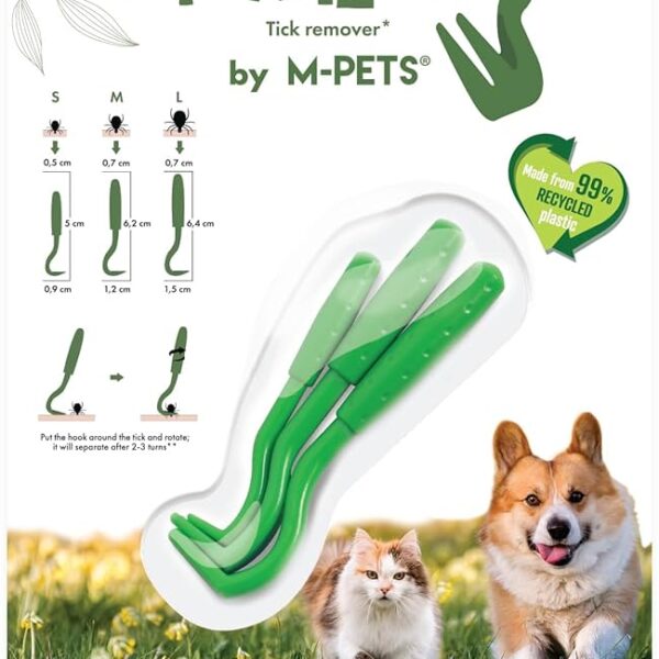 ریموور پلاستیکی کک و کنه حیوانات ام پتس M-Pets Plastic Tick Remover for Dogs & Cats