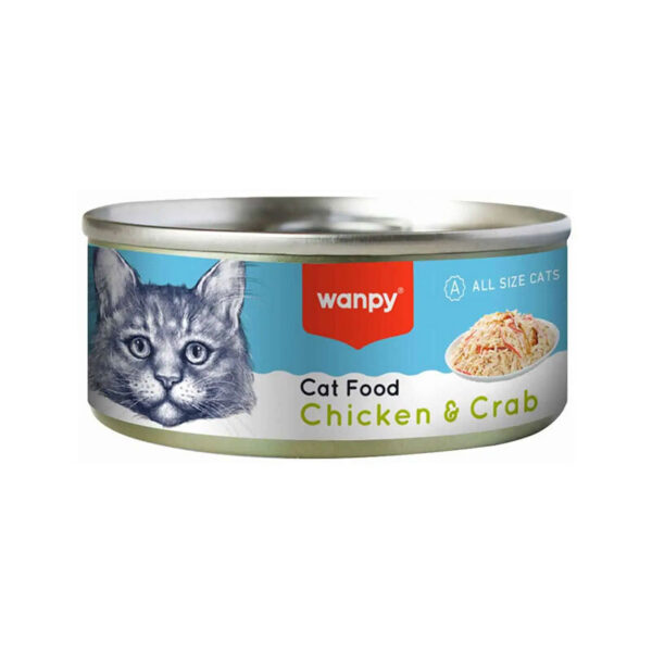کنسرو غذای گربه ونپی با طعم مرغ و خرچنگ Wanpy Wet Cat Food وزن 95 گرم