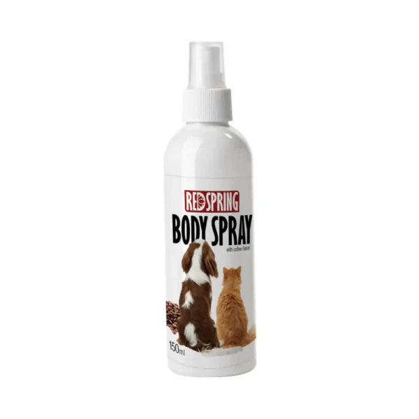 اسپری تمیز کننده بدن سگ و گربه رد اسپرینگ رایحه قهوه Red Spring Body Spray Washless Shampoo Coffee حجم 150 میلی‌لیتر