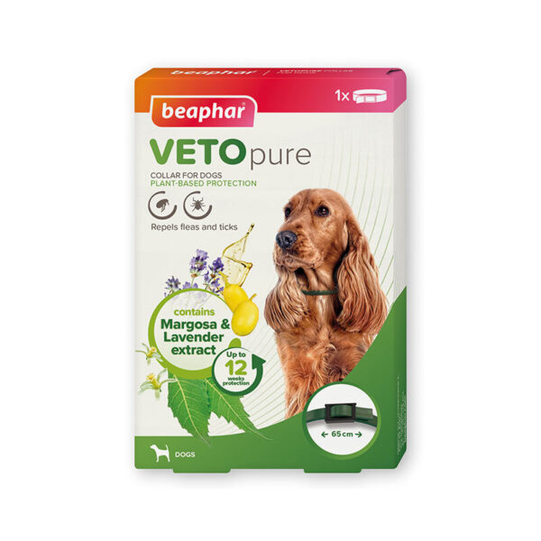 قلاده ضد کک و کنه گیاهی سگ بیفار با روغن مارگوزا Beaphar Flea & Trick Collar DOG طول 65 سانتی متر