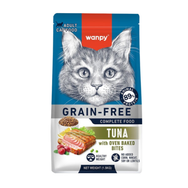 خرید و قیمت غذای خشک گربه ونپی با طعم ماهی تن Wanpy Complete Food Tuna وزن 1.5 کیلوگرم
