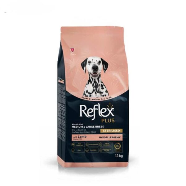 غذای خشک سگ عقیم شده رفلکس هایپوآلرژنیک با طعم بره Reflex Sterilised Dog Hypoallergenic Lamb وزن 15 کیلوگرم