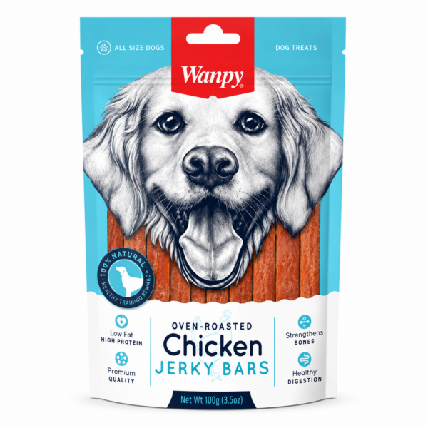 تشویقی سگ ونپی مدل چیکن جرکی بار Wanpy Chicken Jerky Bars وزن 100 گرم