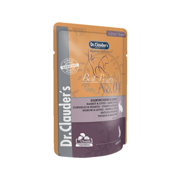 پوچ گربه دکتر کلادرز با طعم گوشت خرگوش و جگر Dr.Clauder’s Best Pearls وزن ۱۰۰ گرم