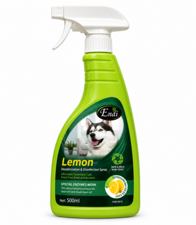اسپری ضدعفونی‌کننده و خوشبوکننده محیط اندی با رایحه لیمو Endi Lemon Disinfectant & Deodorizing Spray حجم 500 میلی لیتر