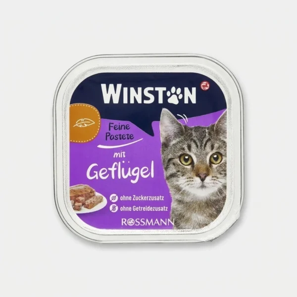 ووم گربه وینستون مدل گوشت پرندگان Winston Cat Food Poultry وزن 100 گرم