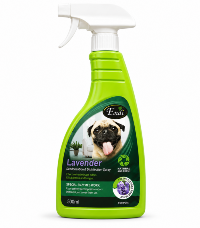 اسپری ضدعفونی‌کننده و خوشبوکننده محیط اندی با رایحه لوندر Endi Lavender Disinfectant & Deodorizing Spray حجم 500 میلی لیتر