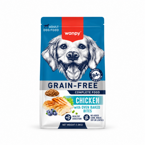 غذای خشک سگ بالغ ونپی با طعم مرغ Wanpy Adult Dog Grain-Free Chicken وزن ۱.۵ کیلوگرم