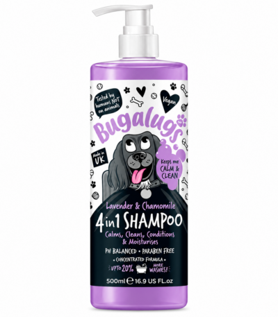 شامپو 4 کاره سگ باگالوگز با رایحه اسطوخودوس و بابونه Bugalugs 4-in-1 Lavender & Chamomile Dog Shampoo حجم 500 میلی‌لیتر