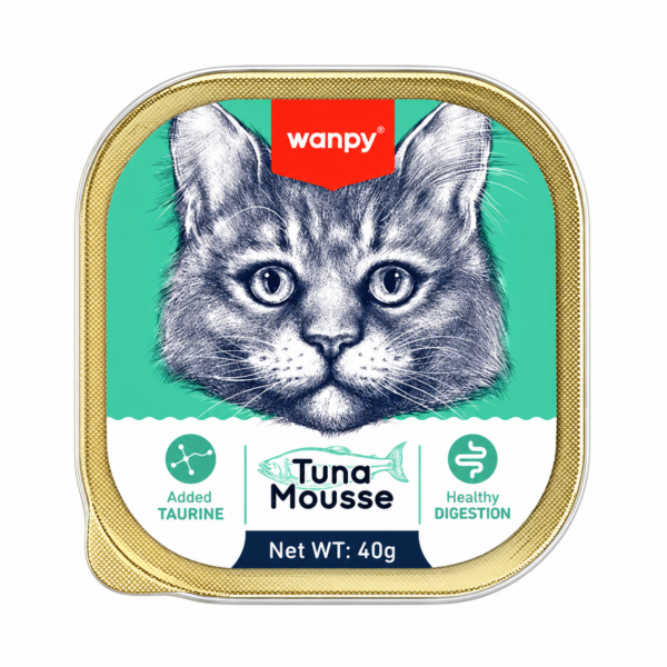 غذای کاسه‌ای گربه ونپی با طعم ماهی تن Wanpy Tuna Mousse وزن 40 گرم