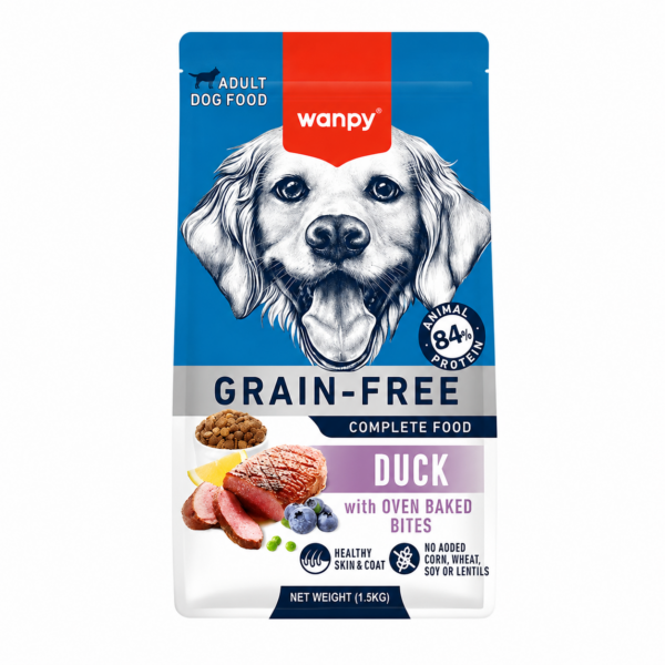 غذای خشک سگ ونپی با طعم اردک Wanpy Complete Dog Food Duck Flavor وزن ۱.۵ کیلوگرم