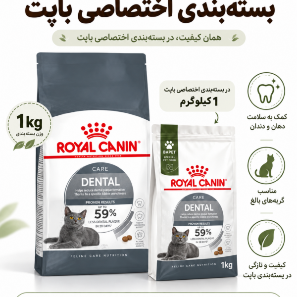 غذای خشک گربه دنتال رویال کنین فله Royal Canin Dental Care Cat Food وزن 1 کیلوگرم